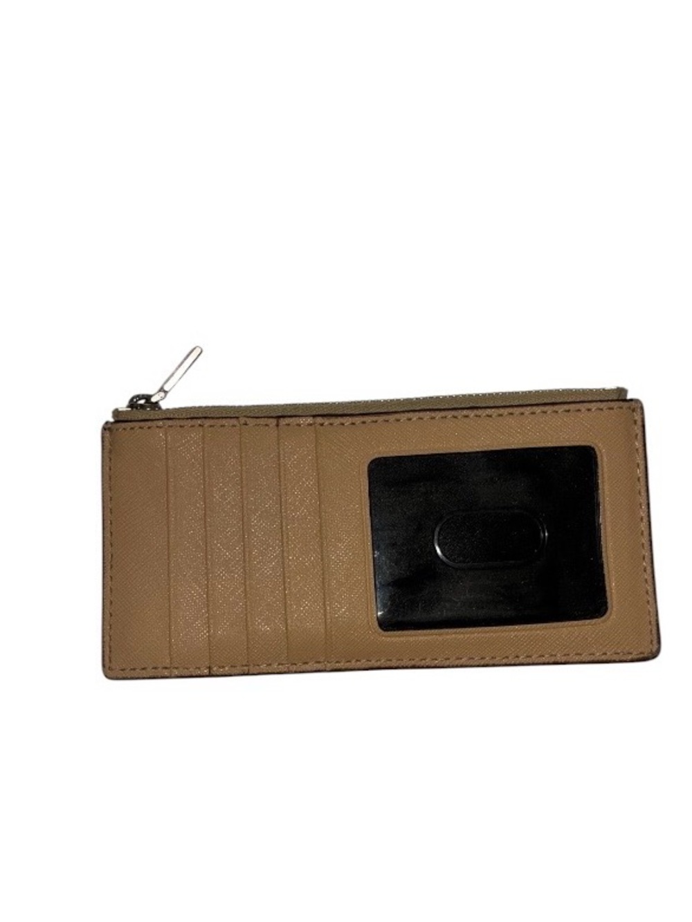 Henri Bendel New York West 57th Zip Card Case Wallet Tan